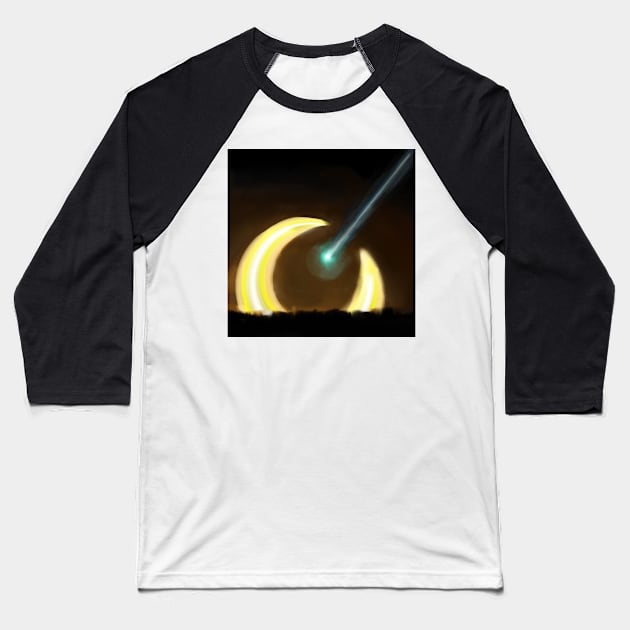 Moonshot at Moon Rise Baseball T-Shirt by laceylschmidt